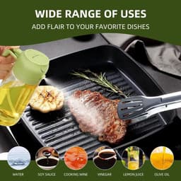 2 olievernevelaars voor het koken 16oz /470 ml olievernevelaars voor in de keuken, 2 in 1 olievernevelaar voor in de keuken, airfryer, salade, barbecue (ivoor, groen) — thumbnail 6