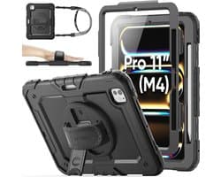 Schokbestendige Hoes voor iPad Pro 11 Inch 2024 met Draaibare Standaard en Schouderriem