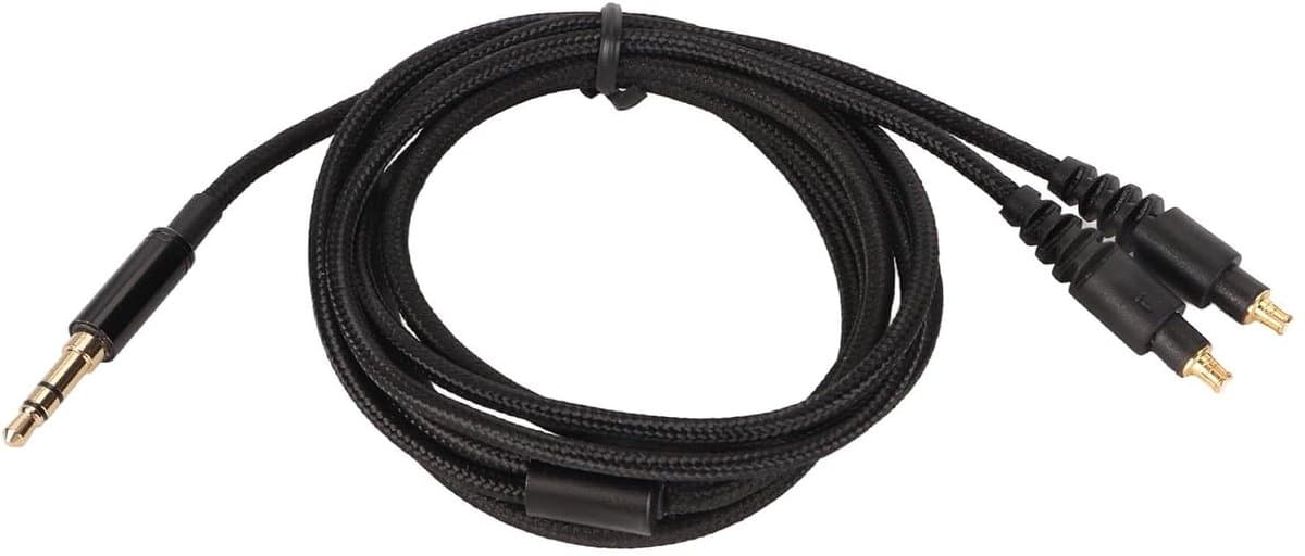 Jhubers Goods - Audio Upgradekabel - Vervangende Kabel - Vergulde Plug - ATH MSR7b - ATH SR9 - Hoofdtelefoon Compatibel - ATH ESW990H - Zwart - 3,5 mm - 3,9ft Audio-upgradekabel, Vlechtkabel, Vervangend Snoer — afbeelding 1