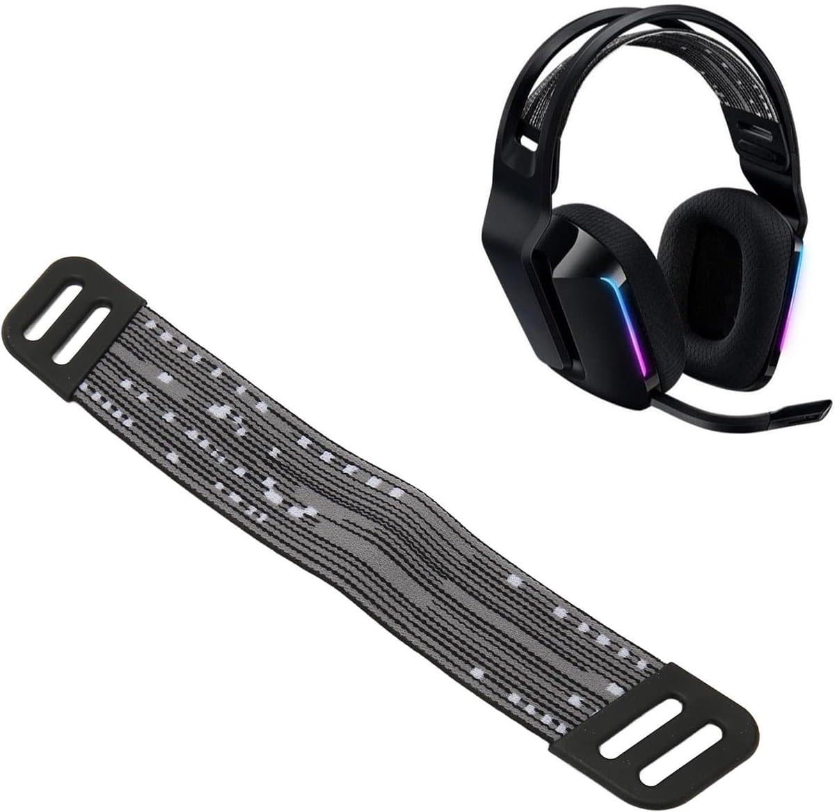 Jhubers Goods - Vervangende Hoofdband - Accessoires - Compatibel met - Gaming Headset - Vervangende Band - Hoofdbanden Riemen - Hooftelefoon - Geschikt voor G733 G335 - Zwart Grijs. — afbeelding 1