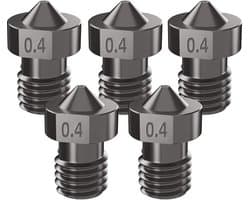 5 Stuks Gehard Stalen 0.4mm V6 Nozzles voor 3D Printern Extruder