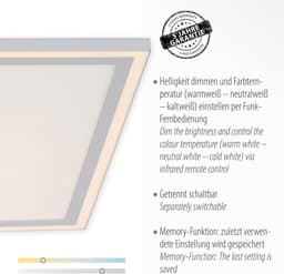 Grote Dimbare LED Plafondlamp met Afstandsbediening - Wit - Verstelbare Kleurtemperatuur (2700K-5000K) — thumbnail 5