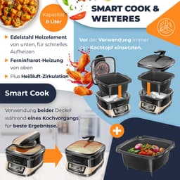 KESSER® Multicooker Airfryer 8L met 16 Kookfuncties Inclusief Stoomkoker, Rijstkoker, Grill Apparaat — thumbnail 4