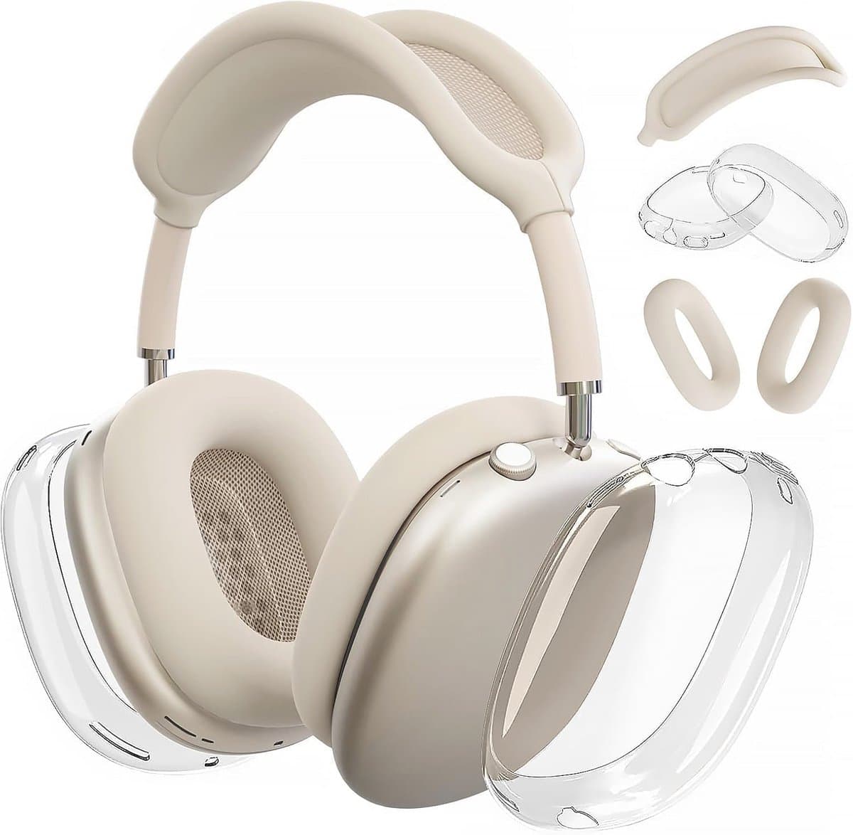 Siliconen hoes voor AirPods Max - Transparante TPU Oorschelpen Hoes en Hoofdband Cover - Bescherming voor AirPods Max — afbeelding 1