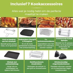 Digitale Airfryer Oven 10-in-1 met Snel Luchtcirculatie en 60-Minuten Timer, 11 L, 2000 W, Zwart — thumbnail 3