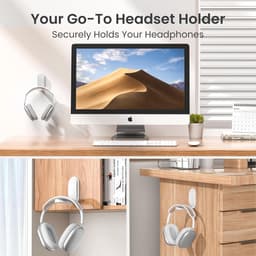 Opvouwbare Hoofdtelefoonstandaard met Zelfklevende Haak - Desk Organizer voor Hoofdtelefoons en Accessoires — thumbnail 4
