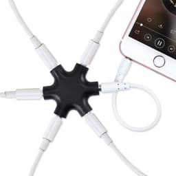5-voudige audiosplitter 3,5 mm jack verdeelder voor smartphones en laptops — thumbnail 4