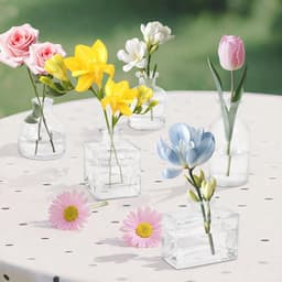 5 glazen mini-vazen - 125 ml tafelvazen voor bloemdecoratie - vaatwasmachinebestendig — thumbnail 4