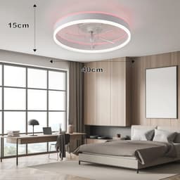 Plafondventilator met Verlichting en Afstandsbediening – Moderne Slaapkamer Ventilator met RGB Dimbare LED en Stil Design — thumbnail 3