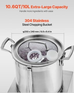 VEVOR Keukenmachine Groentenhakker Food Grade RVS Mixer 10L — thumbnail 4