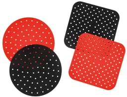 Herbruikbare siliconen matten voor airfryer, set van 4, 7,5 inch (ca. 19 cm), rond/vierkant, antiaanbak, BPA-vrij, herbruikbaar, accessoires voor airfryer — thumbnail 1