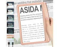 4x Oplaadbare Vergrootglas met Licht voor Lezen | Volledige Pagina Handvergroter met Dimbaar LED