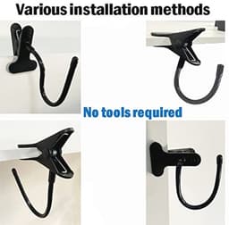 Hoofdtelefoon Hanger voor Bureau met Flexibele Punt - Sterke Clip en Eenvoudige Installatie — thumbnail 3
