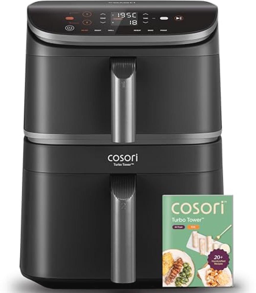 Turbo Tower Heteluchtfriteuse met 2 Kamers - 10,8 Liter Double Stack Airfryer voor Efficiënt Koken — afbeelding 1