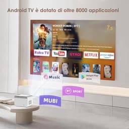 Full HD Beamer Met Auto Focus, Keystone, Bluetooth en Wifi - 1080p Videoprojector voor Thuisbioscoop — thumbnail 3