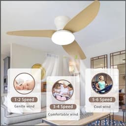 Large Ceiling Light with Fan Living Room Dimmable Remote LED Ceiling Light With Fan Reversible Silent DC Lamp With Ceiling Fan Slim Modern for Bedroom, Living Room — thumbnail 2
