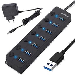 USB 3.0 Splitter 7 Poorts met 5V/2A Adapter en Individuele Aan/Uit-schakelaar — thumbnail 1