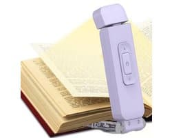 Oplaadbare Draagbare Clip-on LED Boekenverlichting voor Nachtelijk Lezen - 3 Kleuren en 5 Helderheidsinstellingen