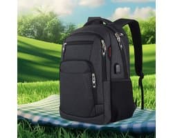 MODFU Laptop Rugzak Oxford Stof – USB Oplaadpoort – 15,6 Inch – Waterafstotend – Zwart Grijs Blauw