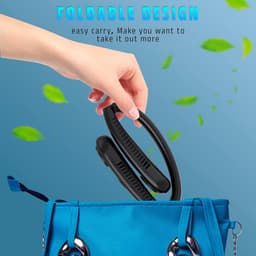 Draagbare Nekventilator Zwart - USB Oplaadbaar met LCD Display - Opvouwbare Persoonlijke Ventilator voor Buiten en Binnen — thumbnail 2