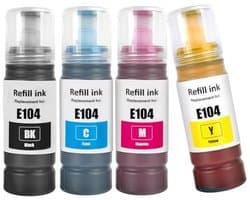 Inktflessen Set 4 Kleur Compatibel voor Diverse Printers ET-2710 ET-2711 ET-2712 ET-2720 ET-2810 ET-4800