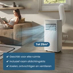 Auronic Mobiele Airco - 9.000 BTU - 3-in-1 - Airconditioning met 2 Raamafdichtingskits - Ventilator - Ontvochtiger - tot 25m² koelen - Wit — thumbnail 3