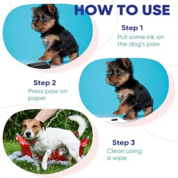 Cat en Dog Pet Paw Print Kit - Geen Rommel - Veilige Paw Print Inkt Pad voor Dierlijke Herinneringsgeschenken - Huisdiervriendelijk (Zwarte Inkt) — thumbnail 3