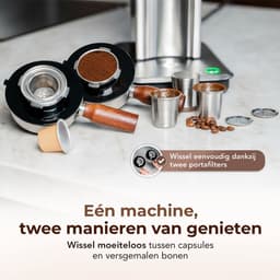 LunaSea® LunaPress - Espressomachine - Boiler Pressure Technology - Pistonmachine - RVS - Geschikt Voor Koffiecups - Inclusief Ontkalkingstabletten — thumbnail 2