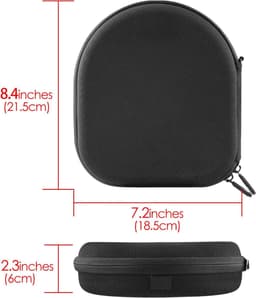 Allecta - Draagtas voor hoofdtelefoon, compatibel met hoofdtelefoonmodellen, vervangende beschermende harde reistas met accessoire-opslag (zwart) — thumbnail 4