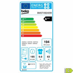 Dryer BEKO BM3T49240W 9 kg — thumbnail 10