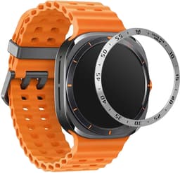 kwmobile Beschermende Ring geschikt voor Samsung Galaxy Watch Ultra 47mm Fitness Tracker - Bezel Ring voor smartwatch - Beschermring voor smartwatch in zilver / zwart. — thumbnail 4