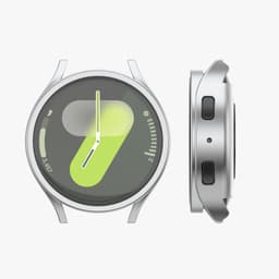 kwmobile 2x smartwatch hoes geschikt voor Samsung Galaxy Watch 7 44mm hoesje - Siliconen sporthorloge cover - Activity tracker case in zwart / zilver — thumbnail 2