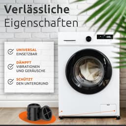 Set van 4 rubberen dempers voor wasmachines en drogers - Trillingsreductie en vloerbescherming — thumbnail 2