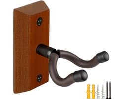 Gitaar Muur Bevestiging - Sapele Houten Gitaarhouder, U-Vormige Muurhanger voor Akoestische en Elektrische Gitaren, Banjo, Bas en Ukelele