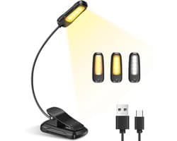 Klemlamp met 9 LED's en 3 Modi - Oplaadbare USB-Lamp voor Lezen, Reizen en Noodgevallen