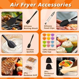 29 Stuks Siliconen Air Fryer Liners Gescht voor Ninja Dual Foodi FlexDrawer AF500EU 10,4L, Cosori 10L Air Fryer Accessoires voor Heteluchtfriteuse, Ninja Siliconen vorm Heteluchtfriteuse Accessoires — thumbnail 5