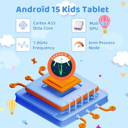 kotsren Tablet Kinderen - Android 15 kindertablet - 10.1 inch Kids tablet- 20(3+17)GB RAM/128GB ROM– 5000mAh - Blauw — thumbnail 3