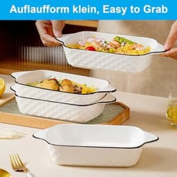 PromoHome Set van 4 Keramieken Ovenschaaltjes met Handvatten - Voor Oven, Magnetron en Airfryer — thumbnail 4