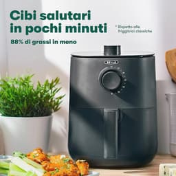 Handmatige heteluchtfriteuse - Olievrij Frituren, Afwasmachine Bestendige Antiaanbakpan en Frituurrek, Matte Zwart — thumbnail 3