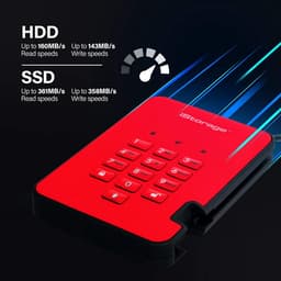 Beveiligde Externe Harde Schijf 1TB Rood - PIN Beveiliging & Hardware Encryptie — thumbnail 5