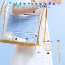 Draagbare Oplaadbare Ventilator met 180° Verstelbare Vouwfunctie - 6-snelheden, Stille Handventilator, USB Oplaadbaar, Weergave van Batterijniveau — thumbnail 5