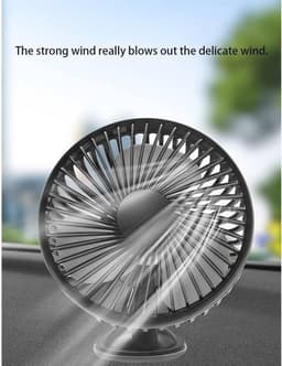 Autoventilator met USB-zuignap voor Zomerkoeling - Mini Ventilator voor Auto, SUV, 12/24 V — thumbnail 5