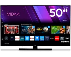 MEDION 125,7 cm (50 inch) QLED TV (Smart-TV, Dolby Vision HDR, VIDAA Store, Netflix, Prime Video, Disney+, DAZN, Paramount+, DTS X, Dolby Atmos, PVR, Bluetooth), MD 850600