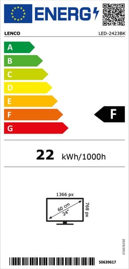 Lenco LED-2423BK - 24" LED Televisie met 12V Adapter - Zwart — thumbnail 2
