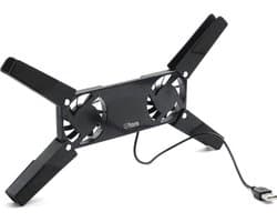 DrPhone CP1 USB Koelerventilator houder – Cooler Pad - Opvouwbare Dubbele Ventilators – Geschikt voor Notebooks/Laptops - Uitgerekt: 27CM x 18.CM