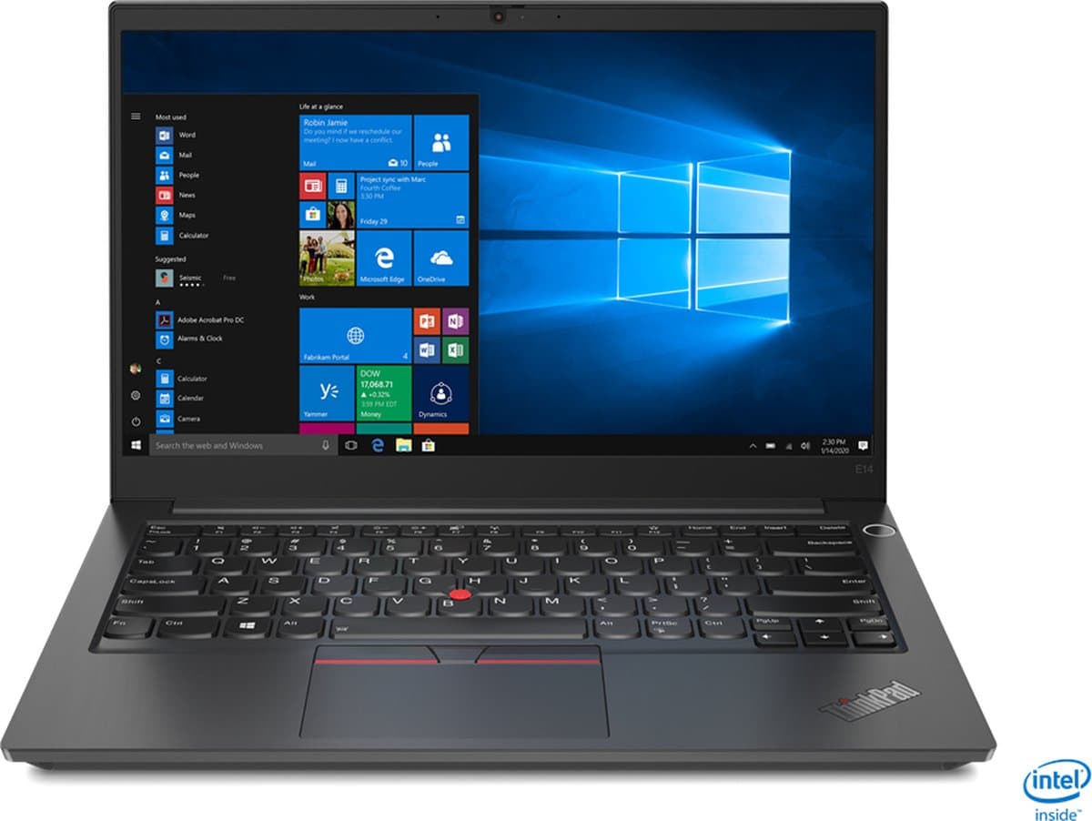 Lenovo ThinkPad E14 Gen 2 (Intel) Intel® Core™ i5 i5-1135G7 Laptop 35,6 cm (14") Full HD 8 GB DDR4-SDRAM 256 GB SSD Wi-Fi 6 (802.11ax) Windows 11 Pro Spaans Zwart — afbeelding 1