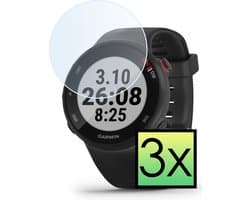 Screenprotector - 3 Stuks - Geschikt voor Garmin Forerunner 55 - Extra Sterk - Tempered Glass - Gehard Glas - Beschermglas Screen Cover - Bescherm Protector voor Smartwatch