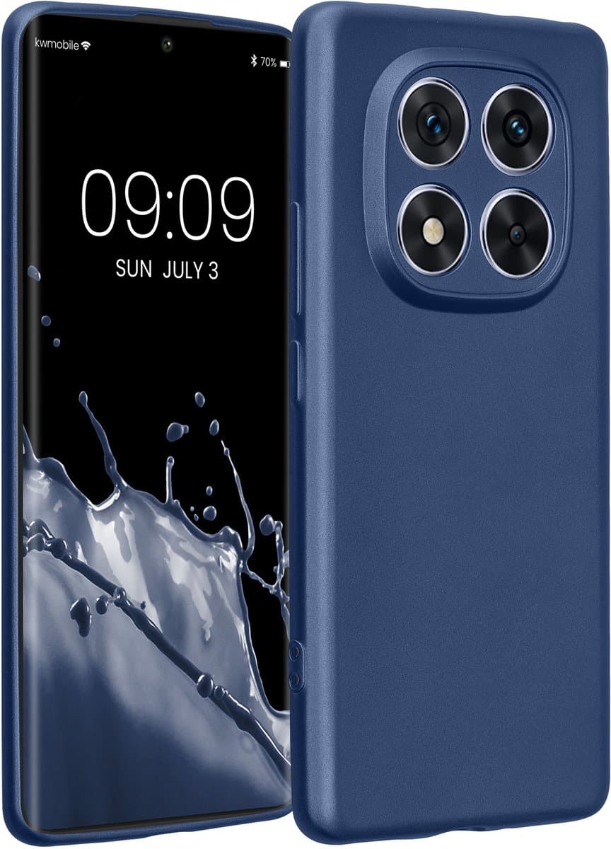 kwmobile metallic telefoonhoesje van TPU - geschikt voor Xiaomi Redmi Note 14 Pro 5G / Poco X7 - Flexible case voor smartphone - In metallic donkerblauw — afbeelding 1