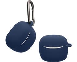 kwmobile Hoes geschikt voor JBL Tune Flex 2 - Siliconen cover voor oordopjes in donkerblauw