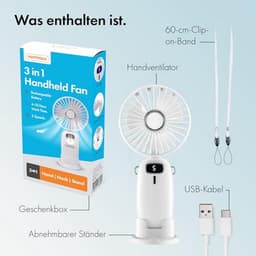Draagbare Oplaadbare Mini Nekventilator met 5 Snelheden en Telefoonhouder - USB Ventilator voor Thuis, Kantoor en Reizen — thumbnail 4